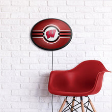Load image into Gallery viewer, Wisconsin Badgers: Oval Slimline Lighted Wall Sign - The Fan-Brand
