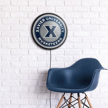 Load image into Gallery viewer, Xavier Musketeers: Round Slimline Lighted Wall Sign - The Fan-Brand