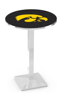 University of Iowa 30" Top Pub Table with Chrome Finish