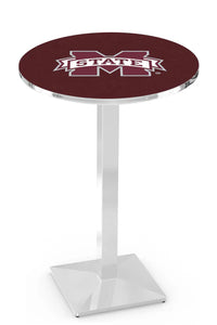 Mississippi State University 30" Top Pub Table with Chrome Finish