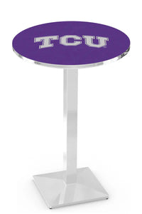 Texas Christian University 30" Top Pub Table with Chrome Finish