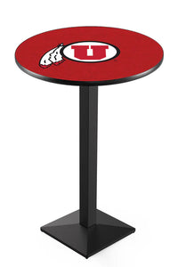 University of Utah 30" Top Pub Table with Black Wrinkle Finish