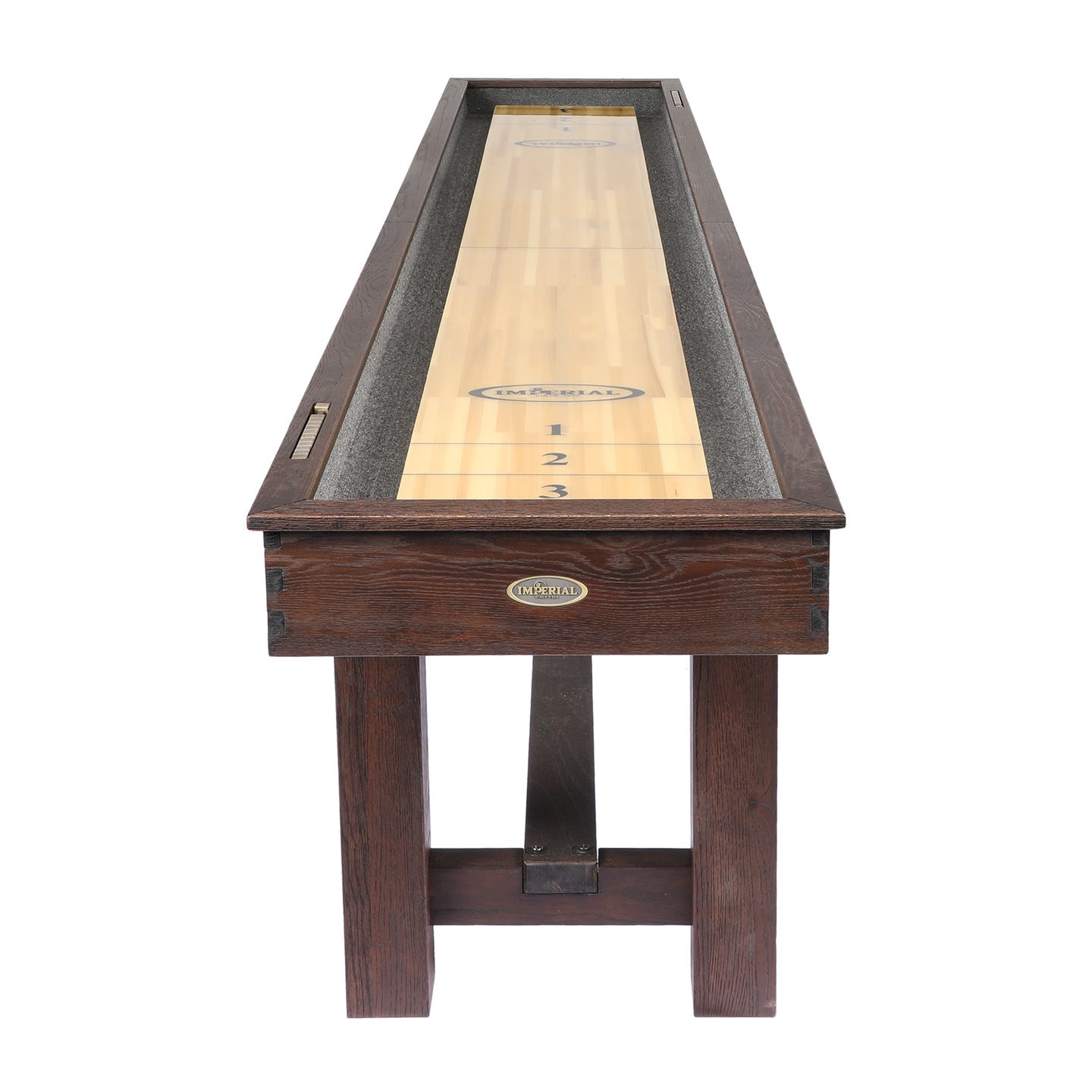 IMPERIAL RENO WEATHERED DARK CHESTNUT 12' SHUFFLEBOARD TABLE