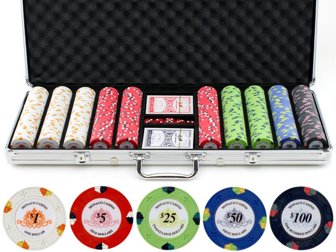 BBO 13.5g 500pc Monaco Casino Clay Poker Chips Set
