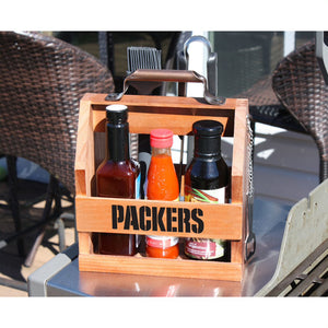 Green Bay Packers Wood BBQ Caddy