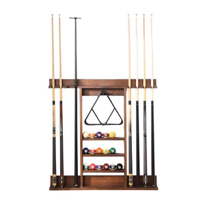 HB Home Reclaimed Brown Billiards Wall Rack