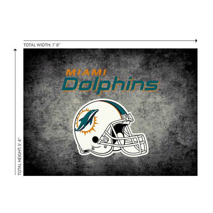 Miami Dolphins Distressed Rug