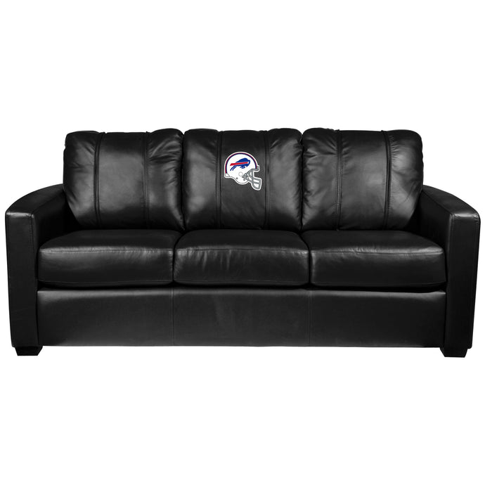 Silver Sofa with Buffalo Bills Helmet Logo