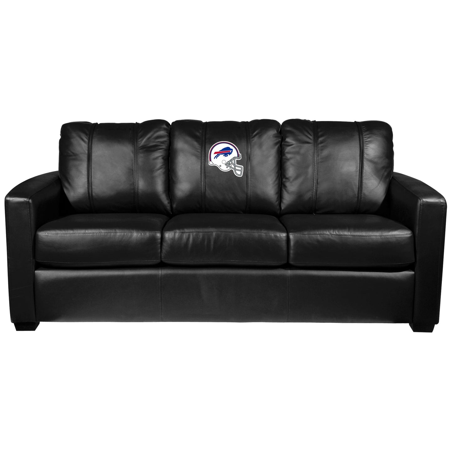 Silver Sofa with Buffalo Bills Helmet Logo