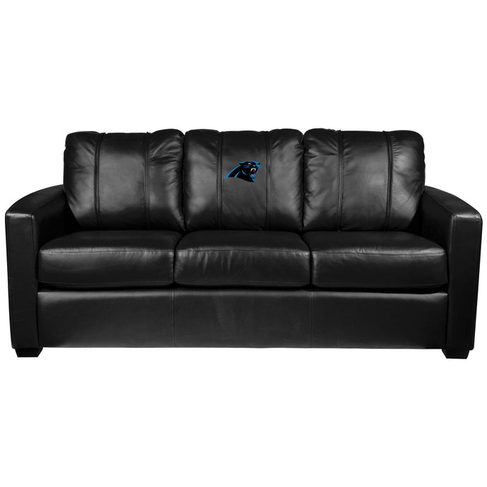 Silver Sofa with Carolina Panthers Primary Logo