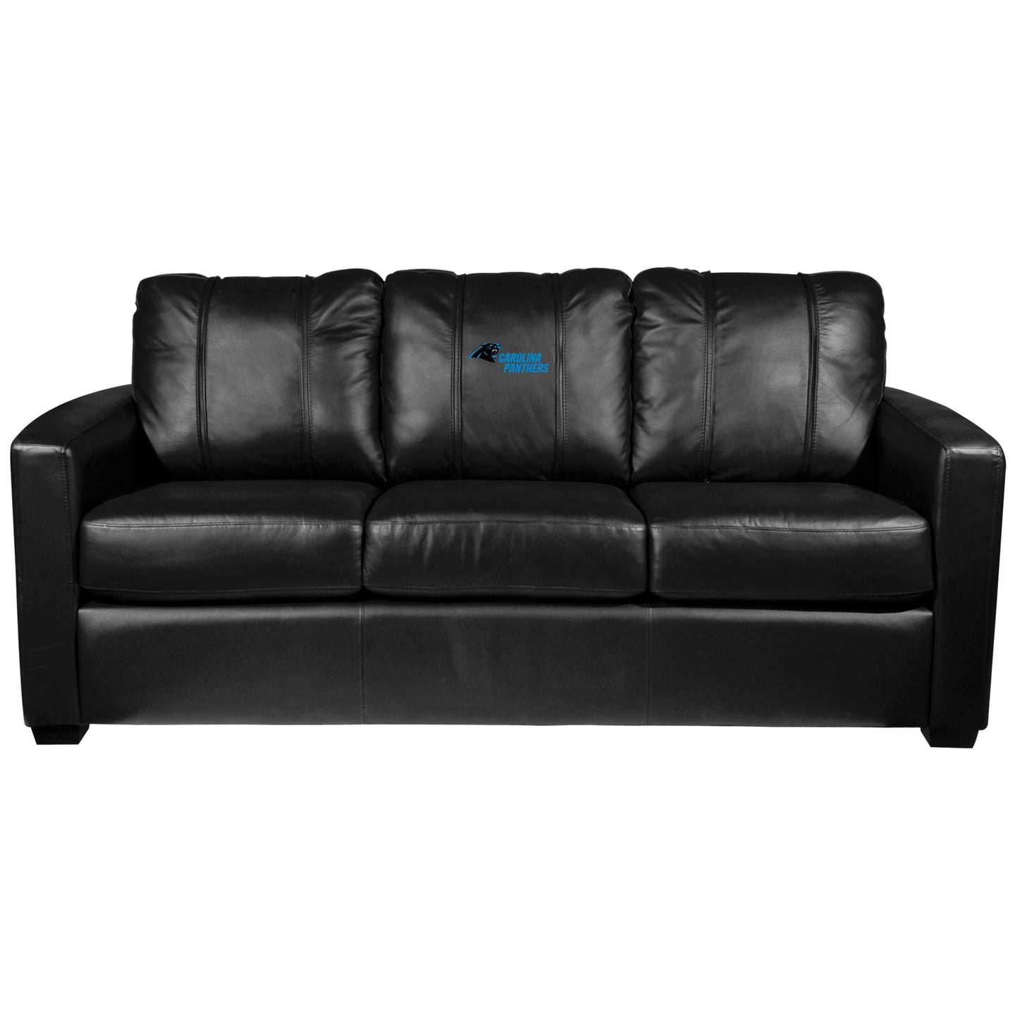 Silver Sofa with Carolina Panthers Secondary Logo