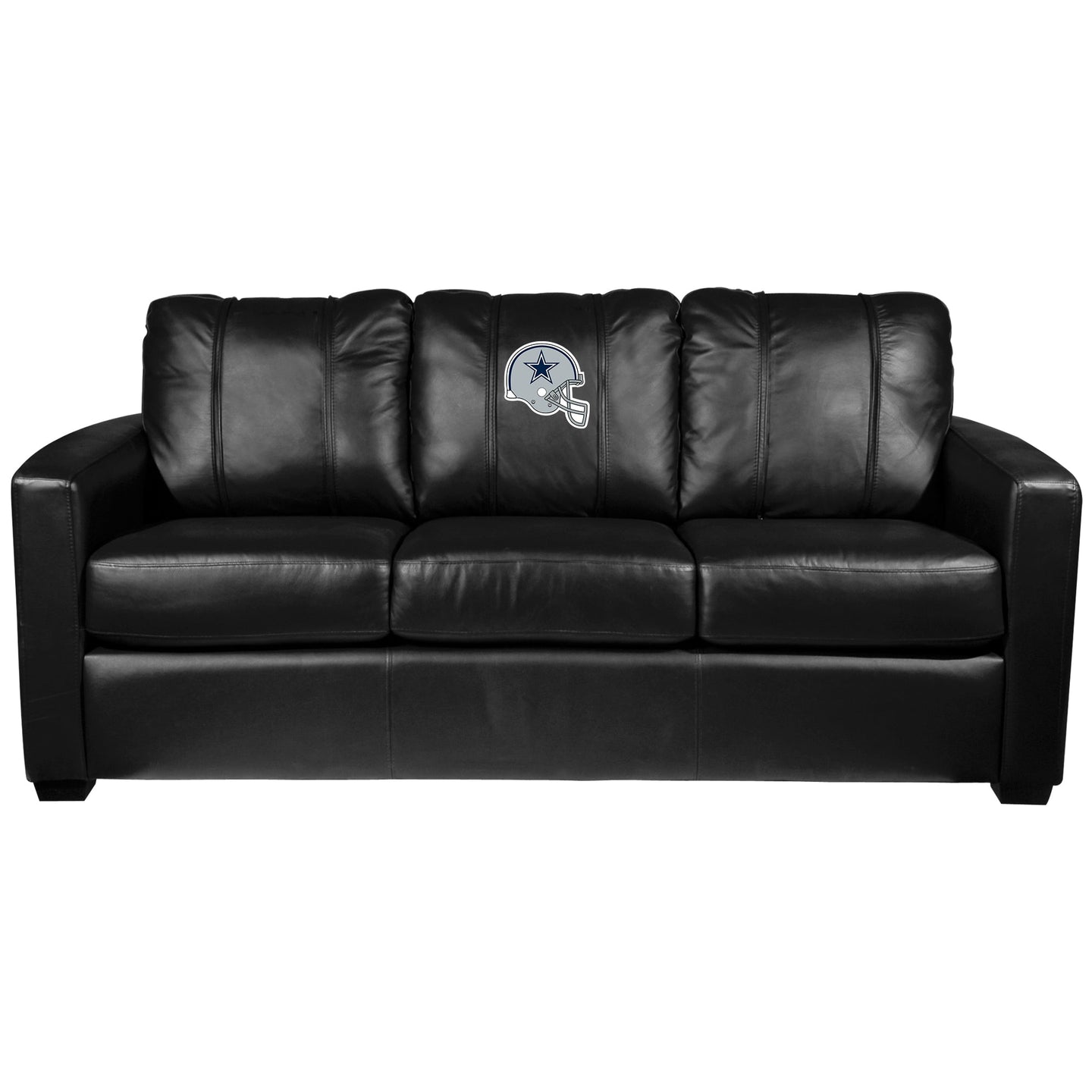 Silver Sofa with Dallas Cowboys Helmet Logo