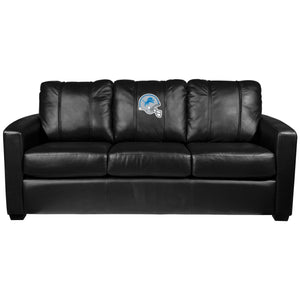 Silver Sofa with Detroit Lions Helmet Logo