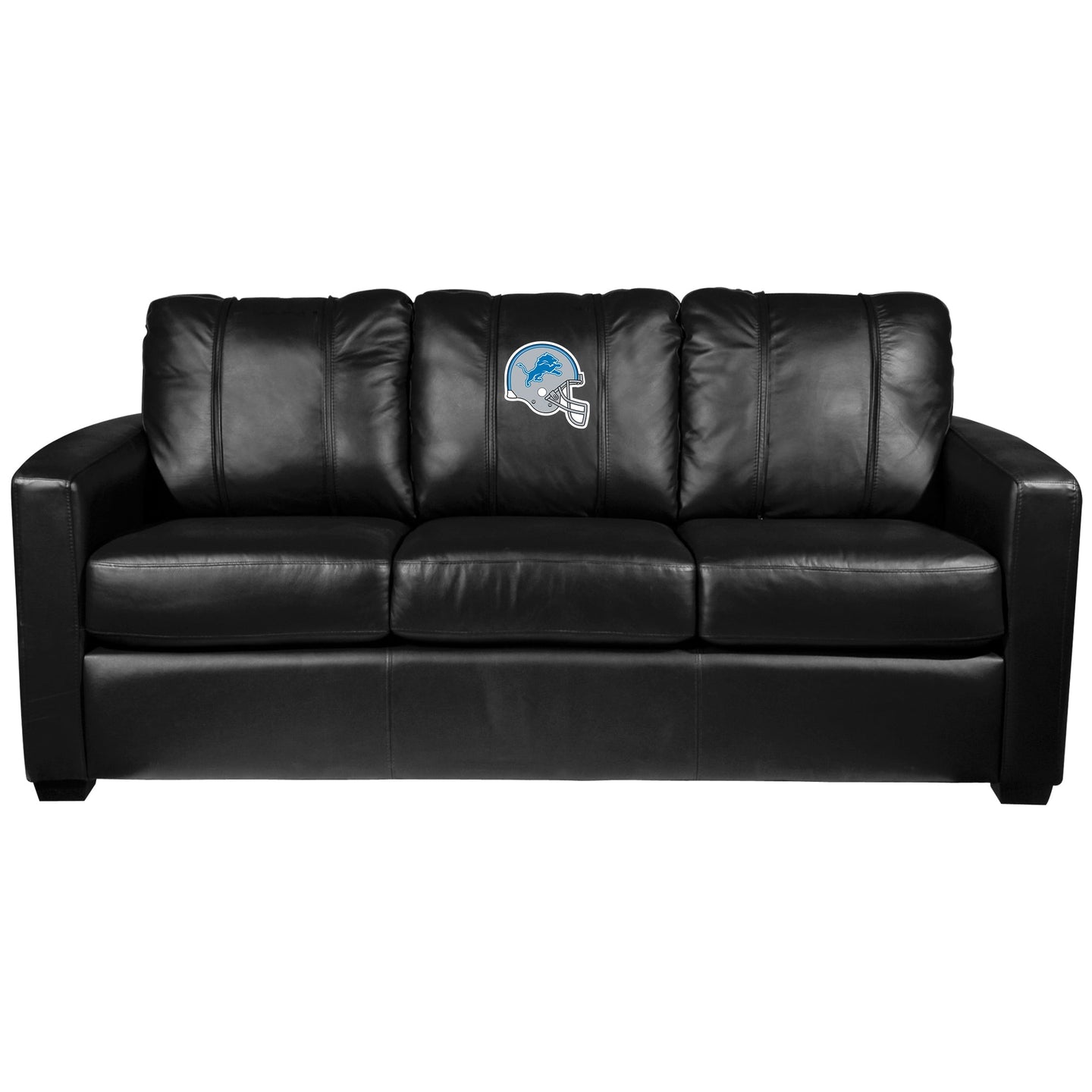 Silver Sofa with Detroit Lions Helmet Logo
