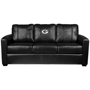 Silver Sofa with Green Bay Packers Primary Logo