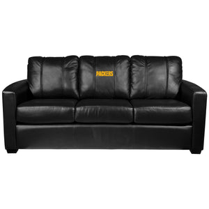 Silver Sofa with Green Bay Packers Secondary Logo