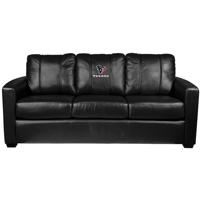 Silver Sofa with Houston Texans Secondary Logo