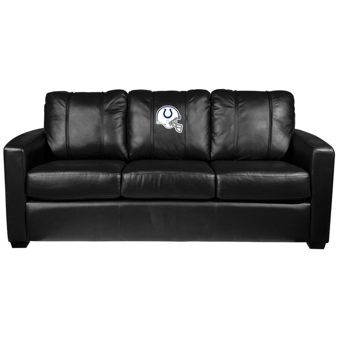 Silver Sofa with Indianapolis Colts Helmet Logo