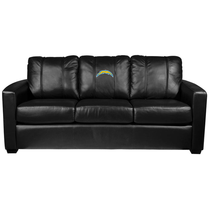 Silver Sofa with Los Angeles Chargers Primary Logo