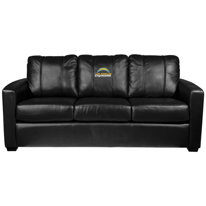 Silver Sofa with Los Angeles Chargers Secondary Logo