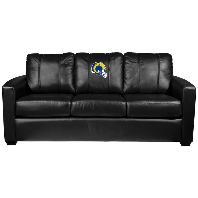 Silver Sofa with Los Angeles Rams Helmet Logo