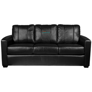 Silver Sofa with Miami Dolphins Secondary Logo