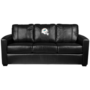 Silver Sofa with Miami Dolphins Helmet Logo