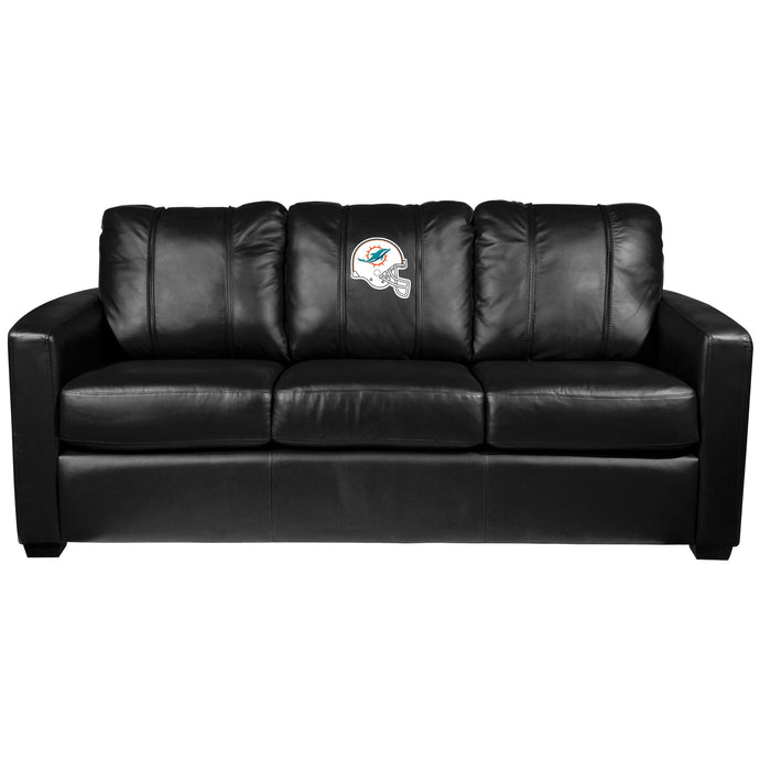 Silver Sofa with Miami Dolphins Helmet Logo