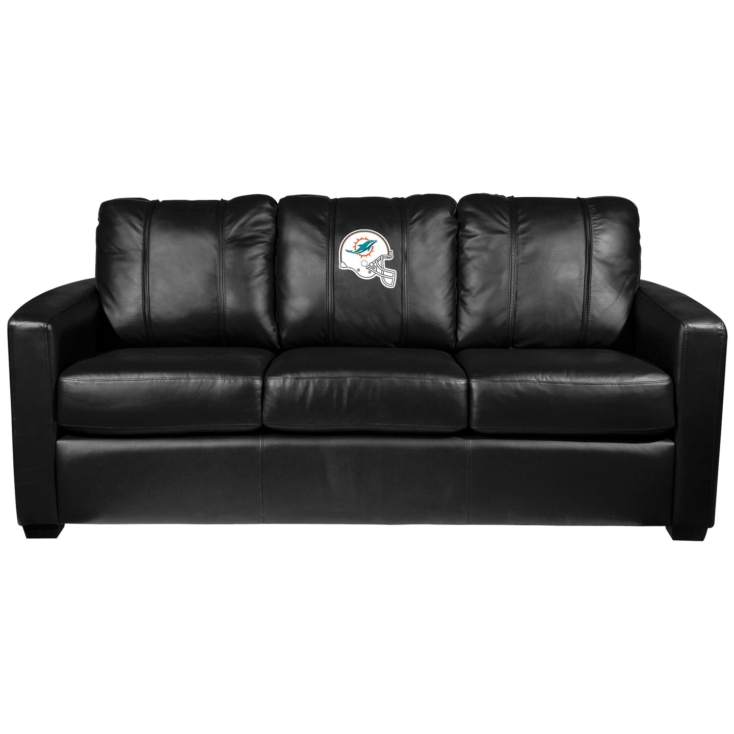 Silver Sofa with Miami Dolphins Helmet Logo