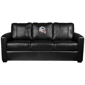 Silver Sofa with New England Patriots Helmet Logo