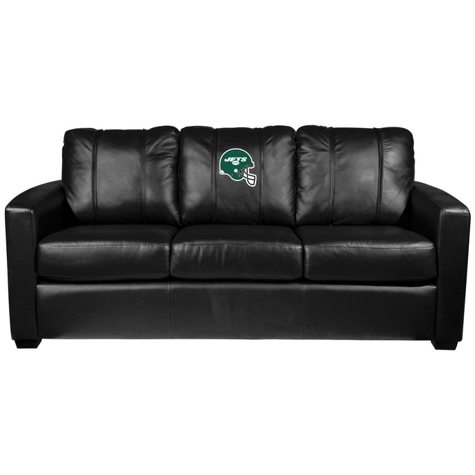 Silver Sofa with New York Jets Helmet Logo
