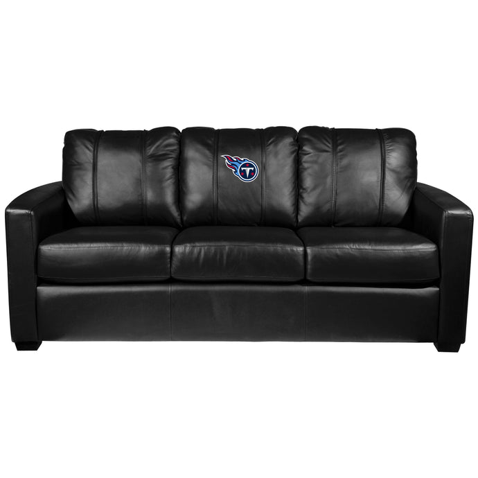 Silver Sofa with Tennessee Titans Primary Logo