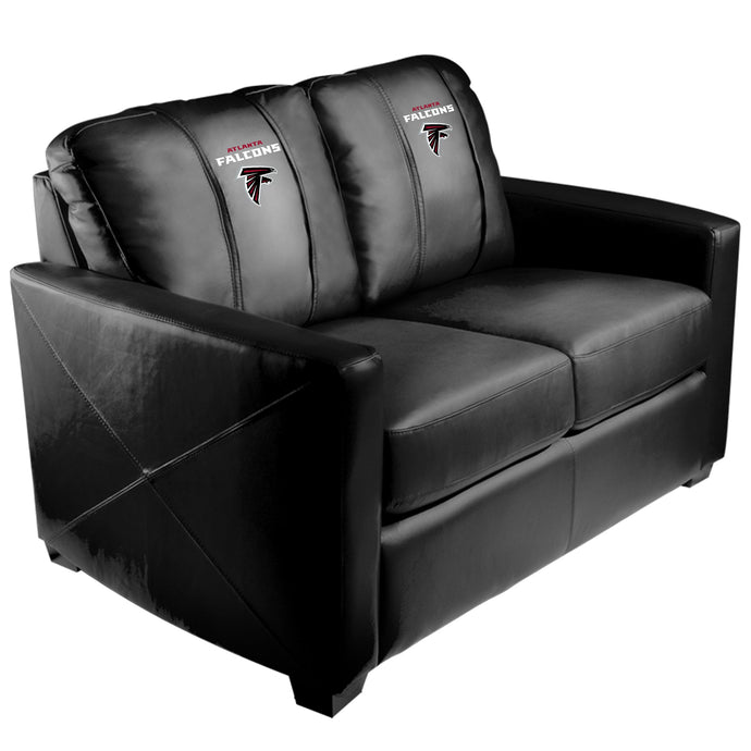 Silver Loveseat with Atlanta Falcons Secondary Logo
