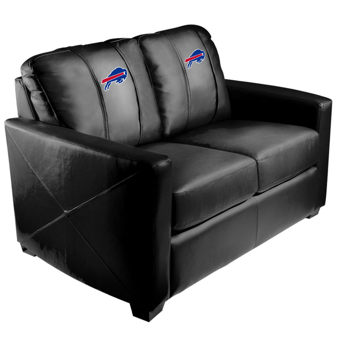 Silver Loveseat with Buffalo Bills Primary Logo
