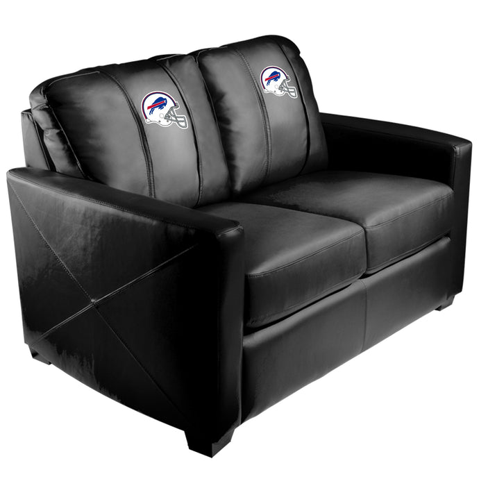 Silver Loveseat with Buffalo Bills Helmet Logo