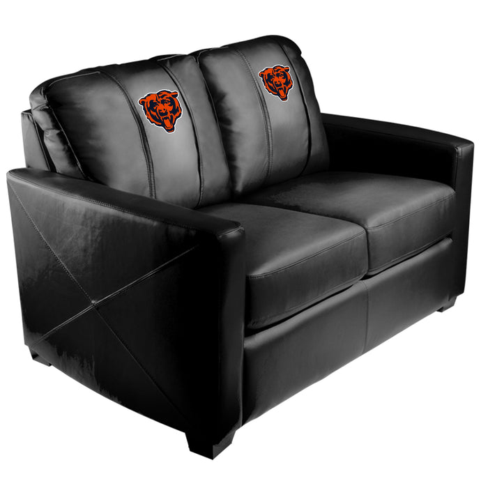 Silver Loveseat with Chicago Bears Secondary Logo