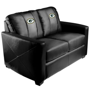 Silver Loveseat with Green Bay Packers Primary Logo