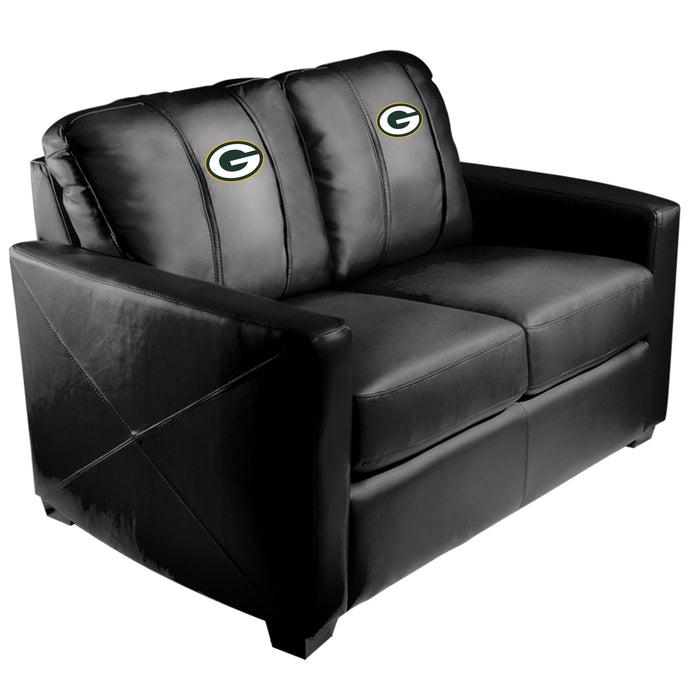 Silver Loveseat with Green Bay Packers Primary Logo