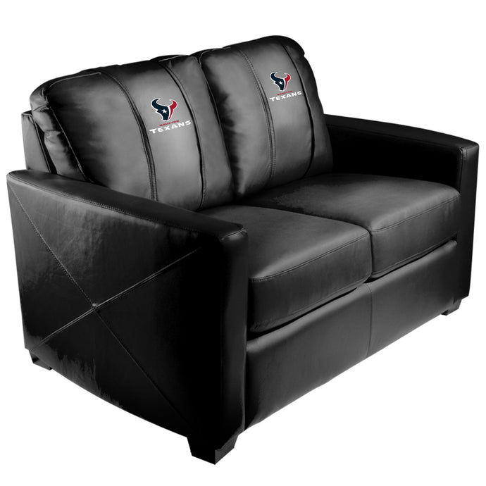 Silver Loveseat with Houston Texans Secondary Logo