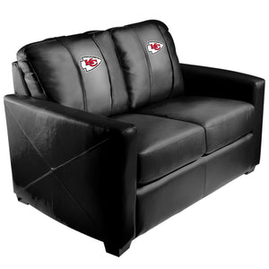 Silver Loveseat with Kansas City Chiefs Primary Logo