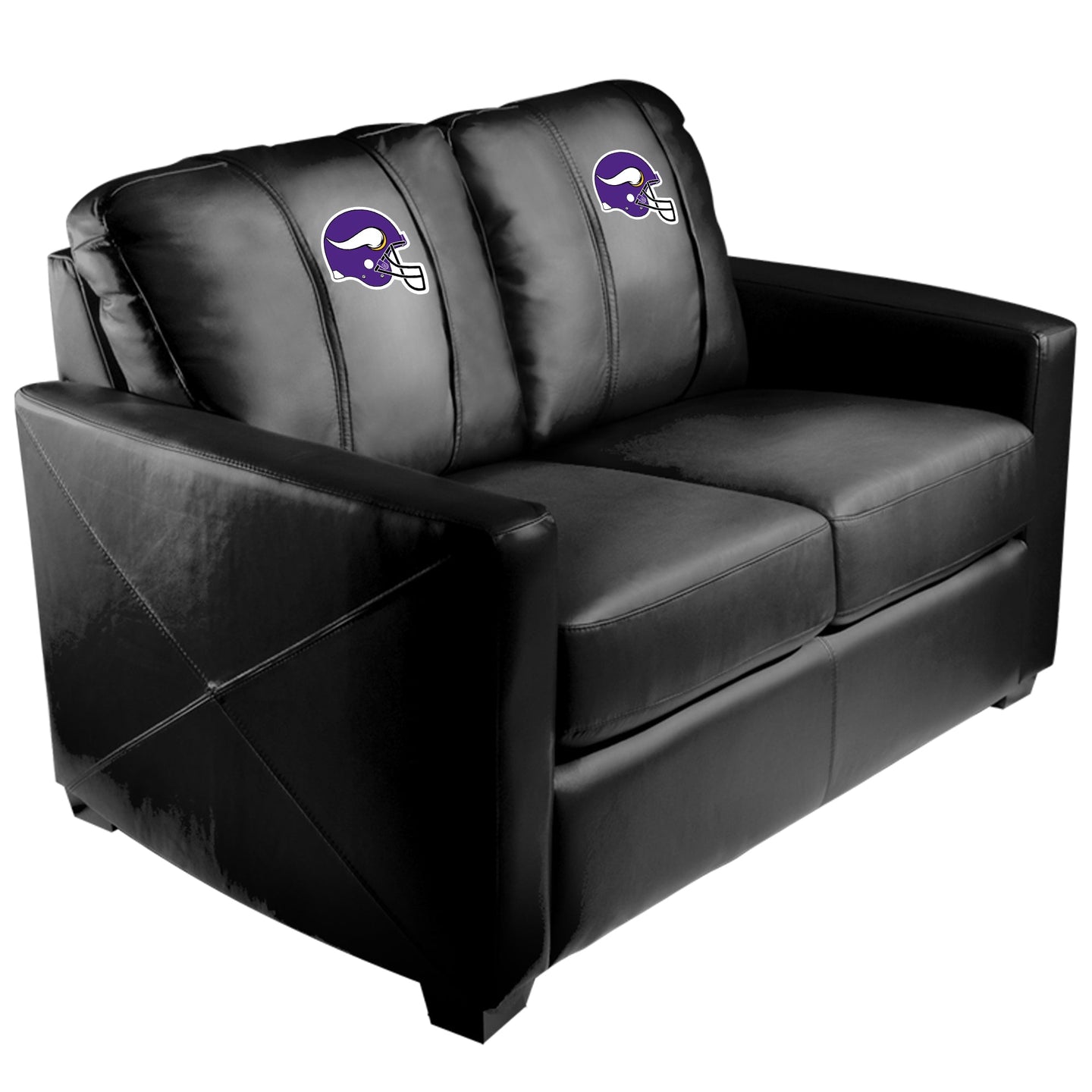 Silver Loveseat with Minnesota Vikings Helmet Logo
