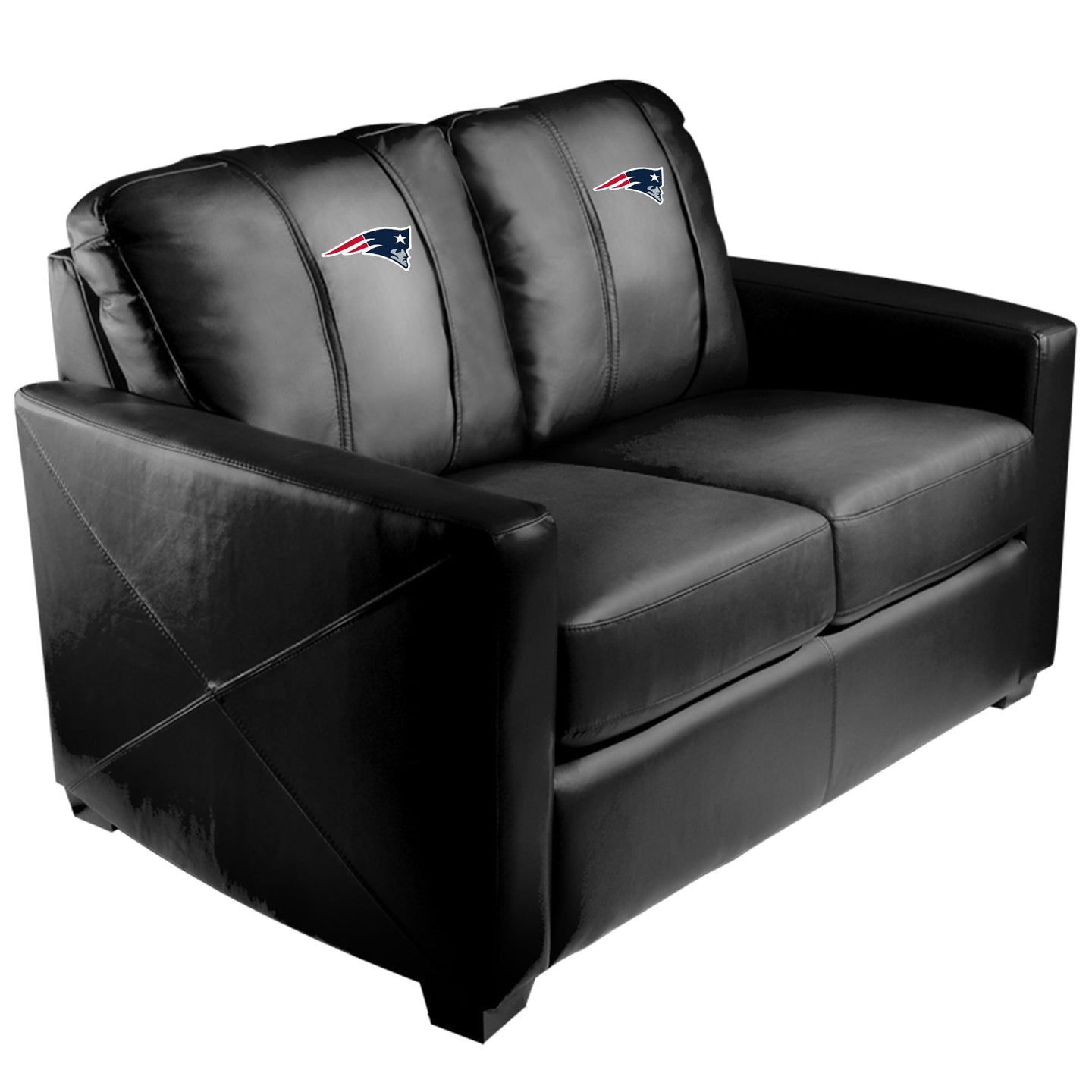 Silver Loveseat with New England Patriots Primary Logo