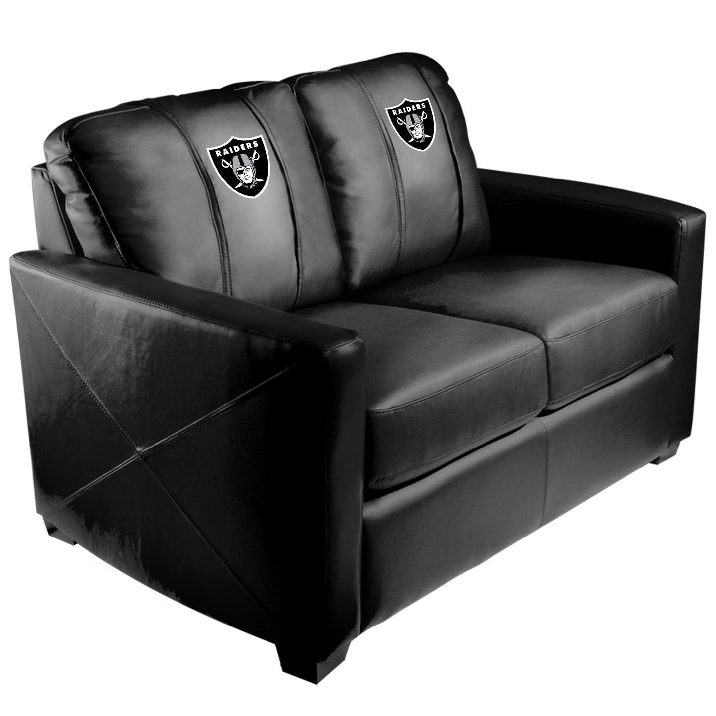 Silver Loveseat with Las Vegas Raiders Primary Logo