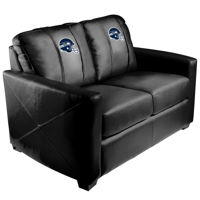 Silver Loveseat with Seattle Seahawks Helmet Logo
