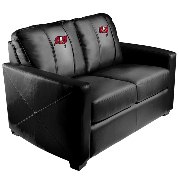 Silver Loveseat with Tampa Bay Buccaneers Primary Logo