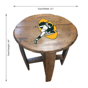 Green Bay Packers Historic Logo Oak Barrel Table