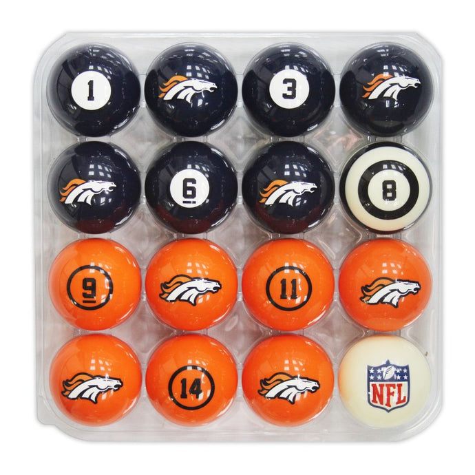 Denver Broncos Billiard Balls with Numbers