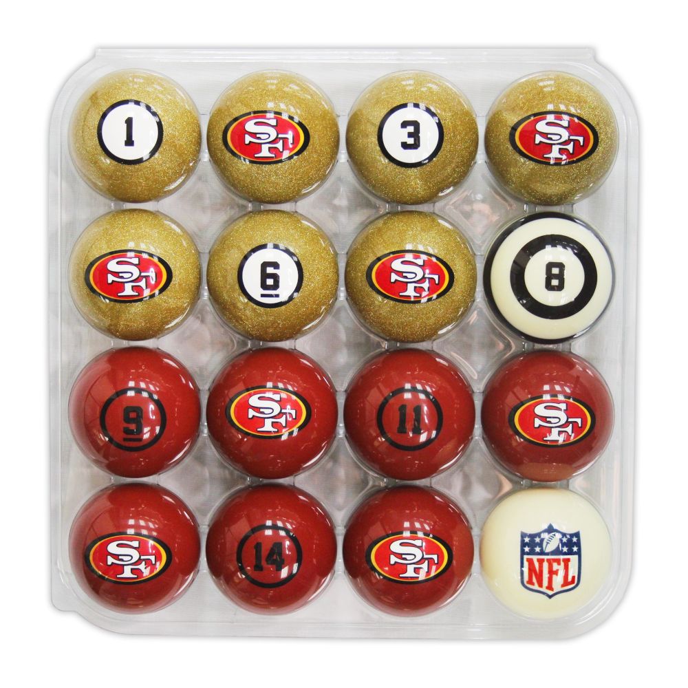 San Francisco 49ers Billiard Balls with Numbers