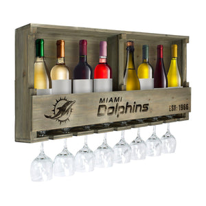 Miami Dolphins Reclaimed Bar Shelf