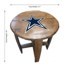 Load image into Gallery viewer, Dallas Cowboys Oak Barrel Table